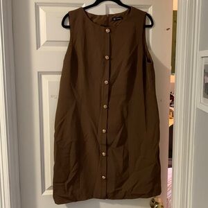 Brown button down business casual dress